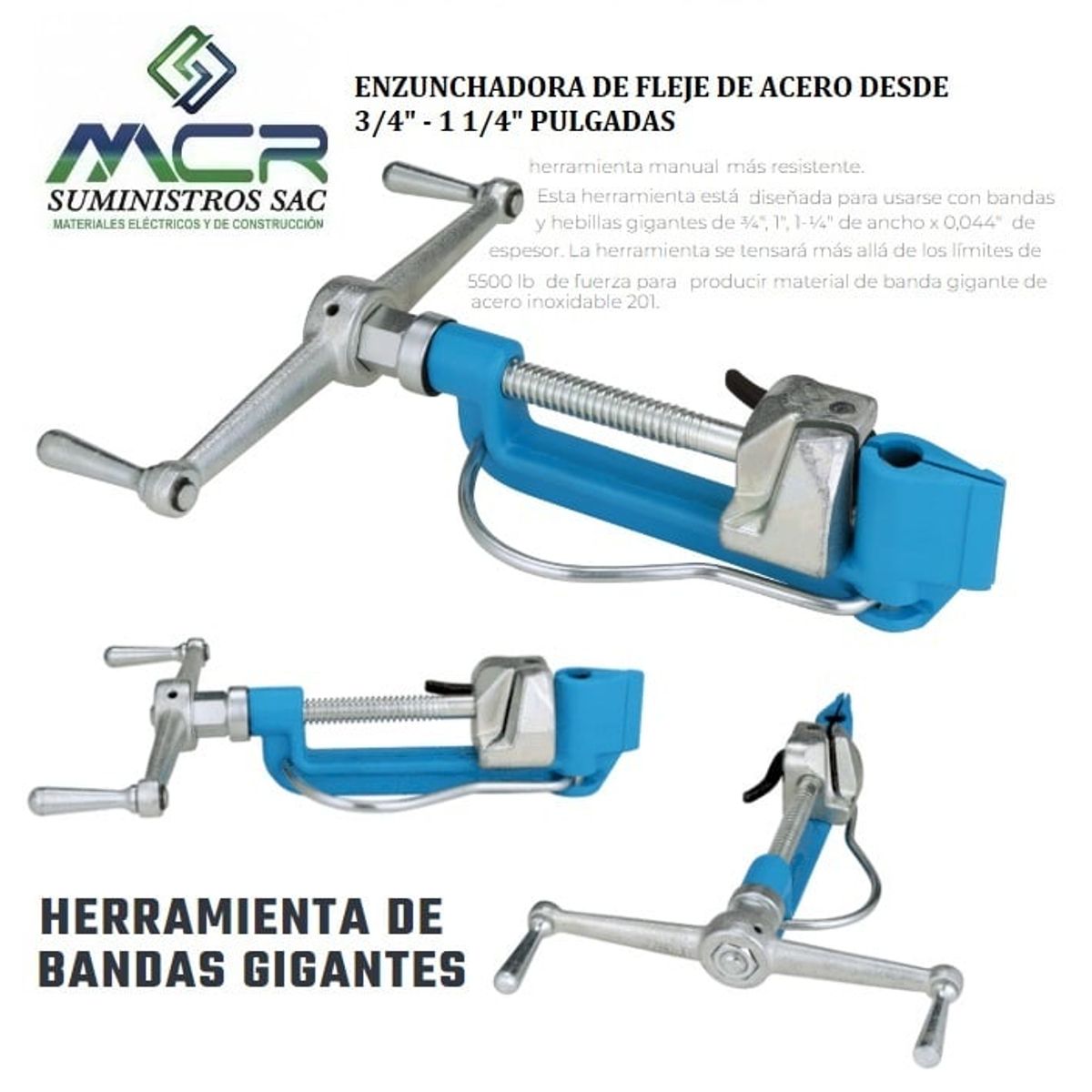 IMPORTADO MC - ENZUNCHADORA DE FLEJE DE ACERO DESDE  3/4 - 1 1/4 PULGADAS