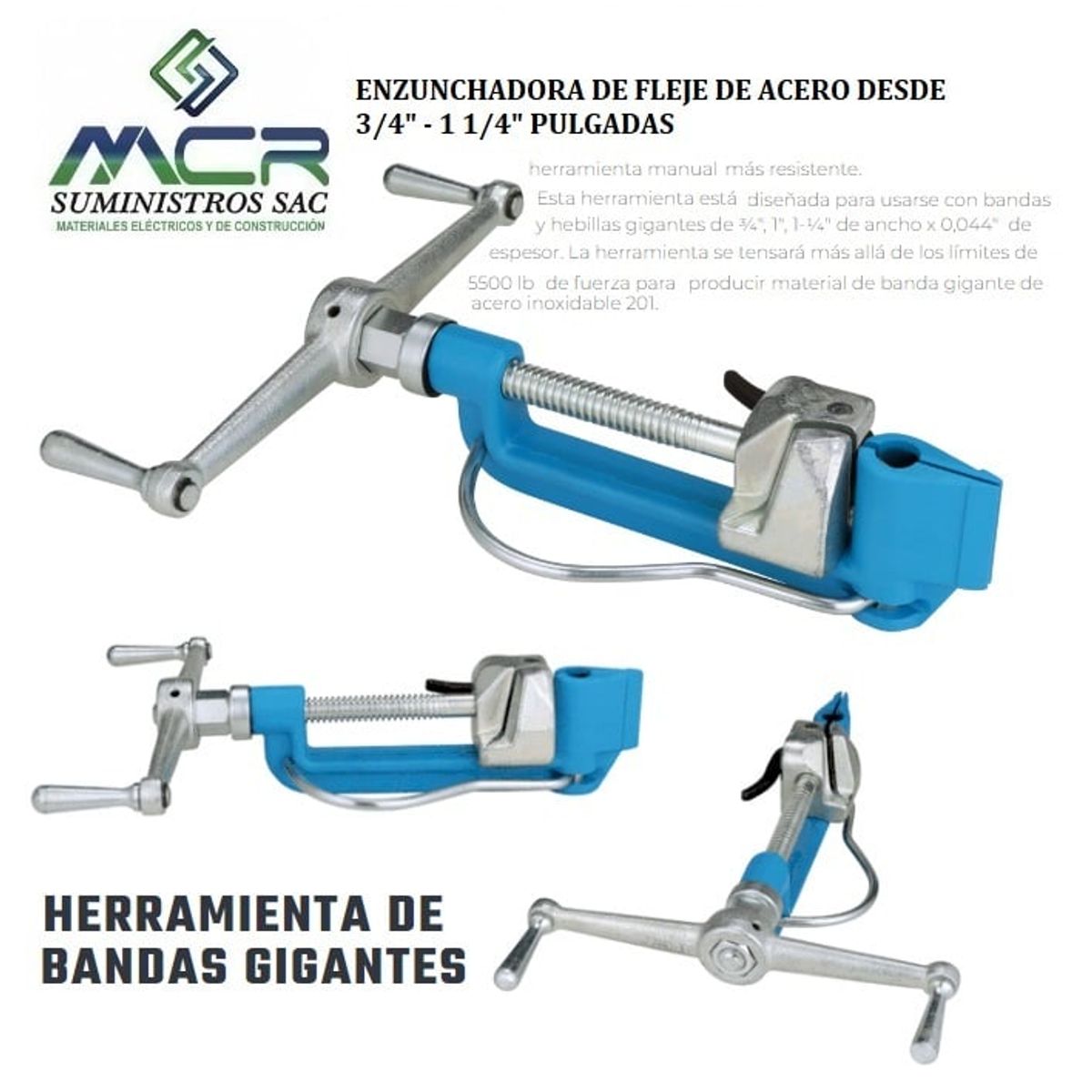 IMPORTADO MC - ENZUNCHADORA DE FLEJE DE ACERO DESDE  3/4 - 1 1/4 PULGADAS