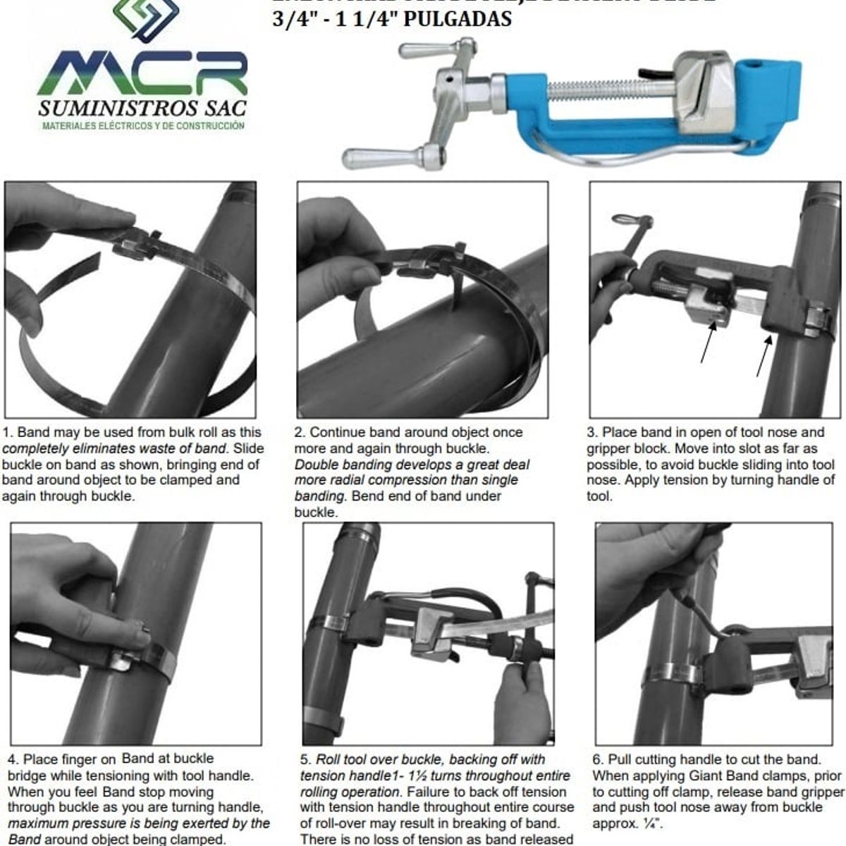 IMPORTADO MC - ENZUNCHADORA DE FLEJE DE ACERO DESDE  3/4 - 1 1/4 PULGADAS
