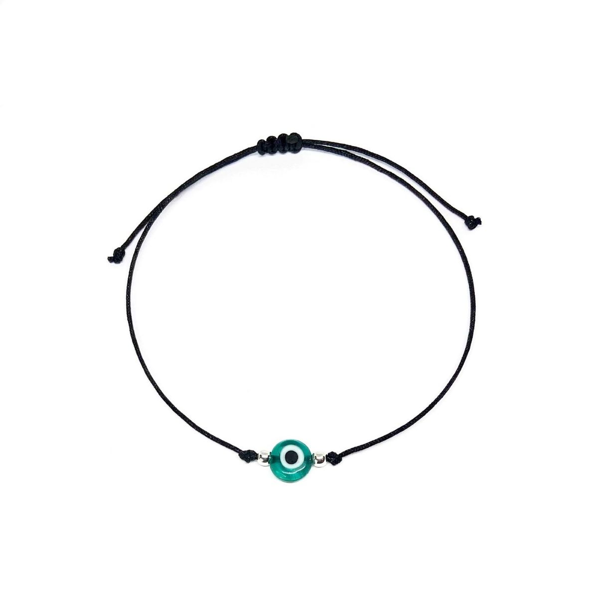 ESPIRAL ROJO - Pulsera Ojo Turco - Hilo y Plata