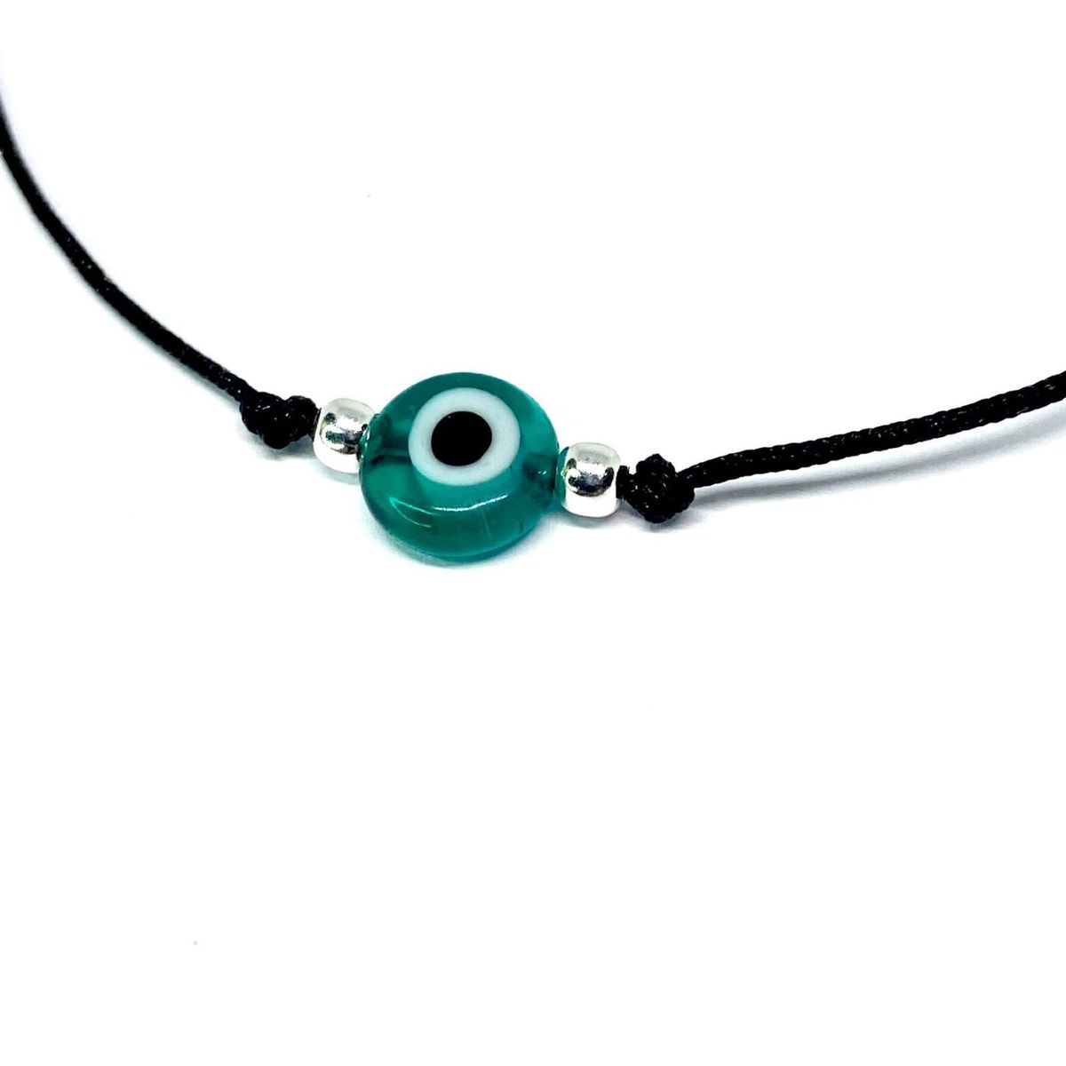 ESPIRAL ROJO - Pulsera Ojo Turco - Hilo y Plata