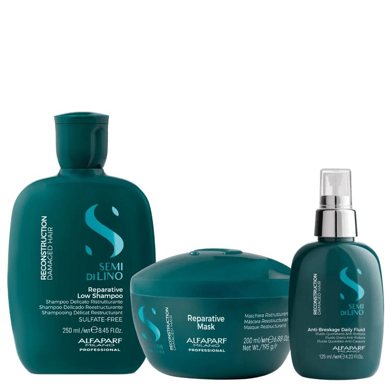 ALFAPARF MILANO - ALFAPARF SEMIDILINO  Reparative Shampoo250ml + Mask200ml , Fluid125ml