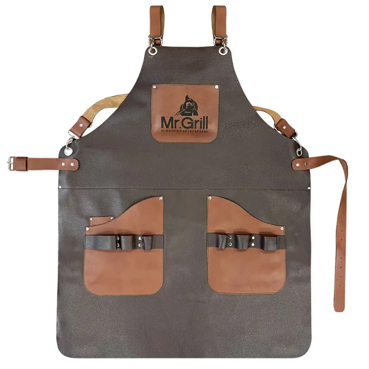 MR GRILL - Mandil Parrillero Cuero Toro Belmont Café