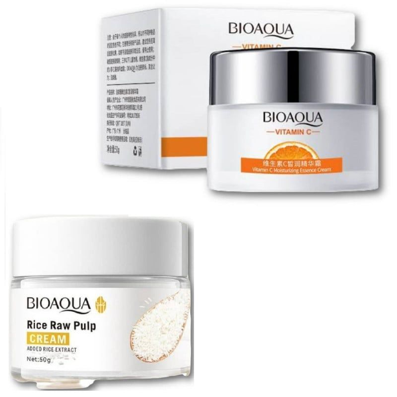 BIOAQUA - PACK CREMA ACLARANTE DE ARROZ Y CREMA HIDRATANTE VITAMINA C