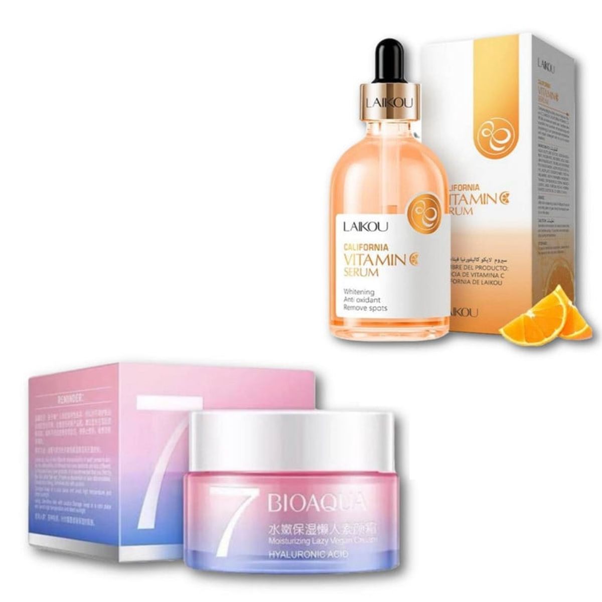BIOAQUA - PACK CREMA HIDRATANTE V7 Y SERUM VITAMINA C LAIKOU