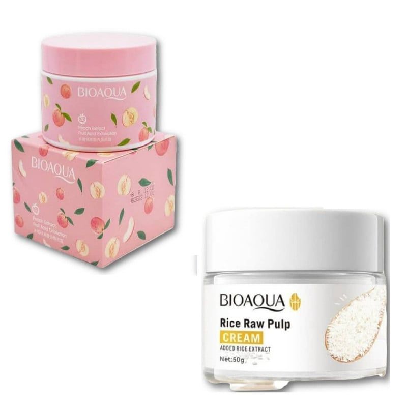 BIOAQUA - PACK CREMA EXFOLIANTE Y CREMA ACLARANTE DE ARROZ  BIOAQUA
