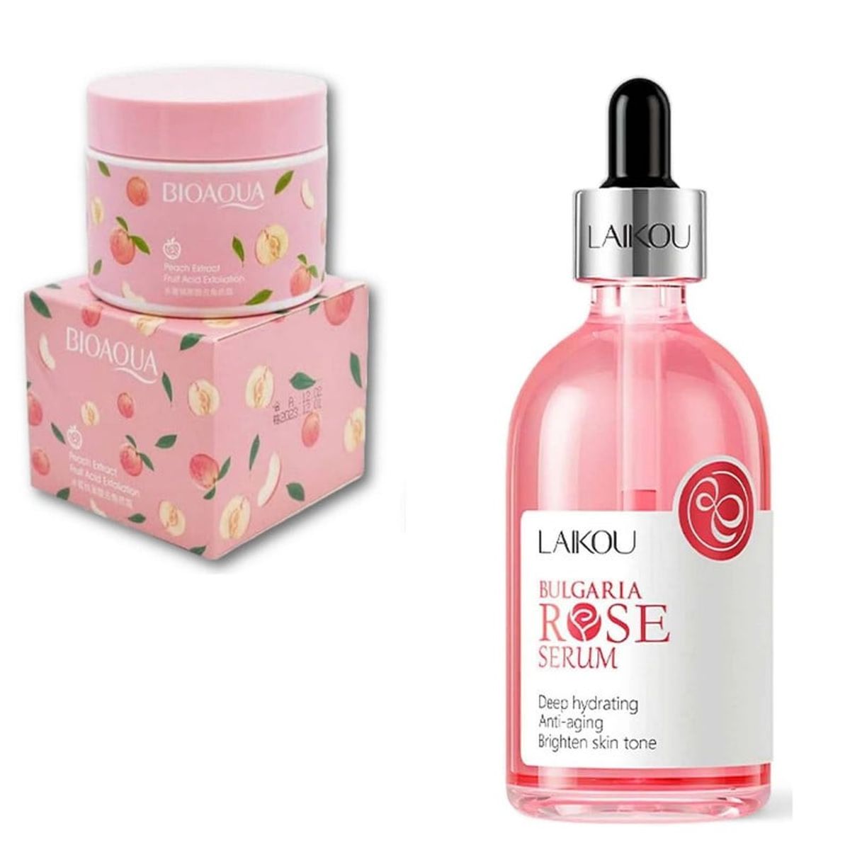 BIOAQUA - PACK CREMA EXFOLIANTE BIOAQUA Y SERUM BULGARIA ROSE LAIKOU