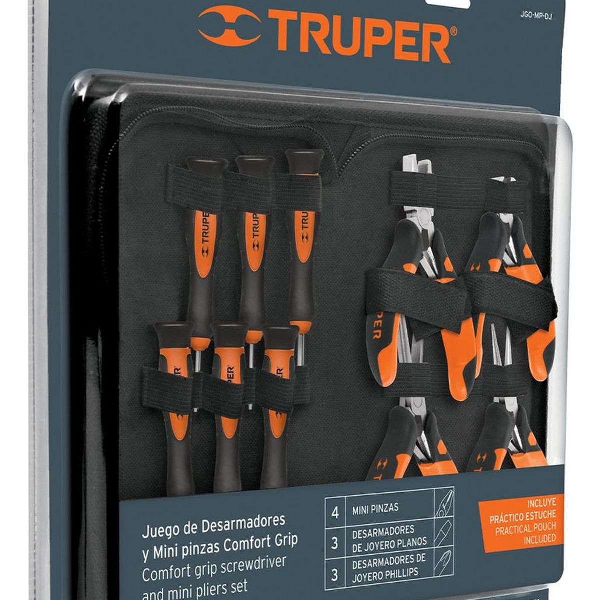 TRUPER - Juego 6 desarmadores de joyero y 4 mini alicates comfort grip truper