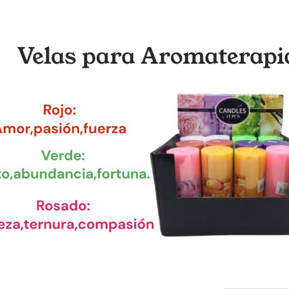 GENERICO - Velas para Aromaterapia relajante de olores x 6 velas