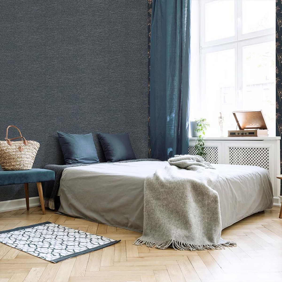 MULTITOP - Papel Tapiz Secret Garden Heritage Texture 052X10 Mts Navy