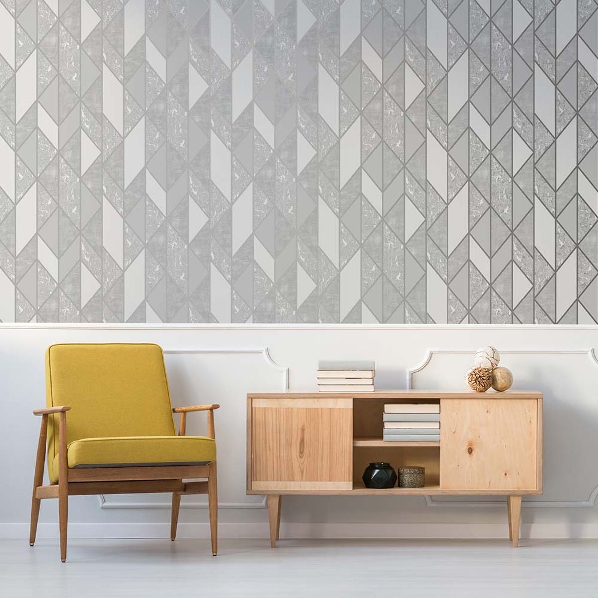 MULTITOP - Papel Tapiz Vittorio Milan Geo 052X10 Mts Silver