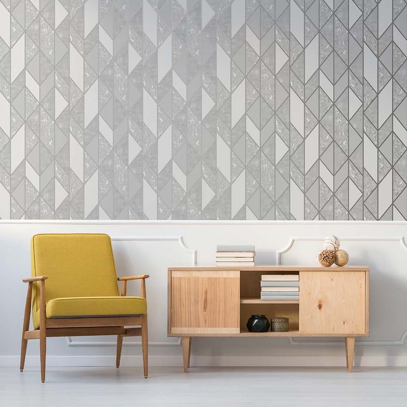 MULTITOP - Papel Tapiz Vittorio Milan Geo 052X10 Mts Silver