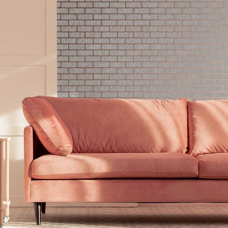 MULTITOP - Papel Tapiz Vittorio Milan Brick 052X10 Mts GreyRose Gold