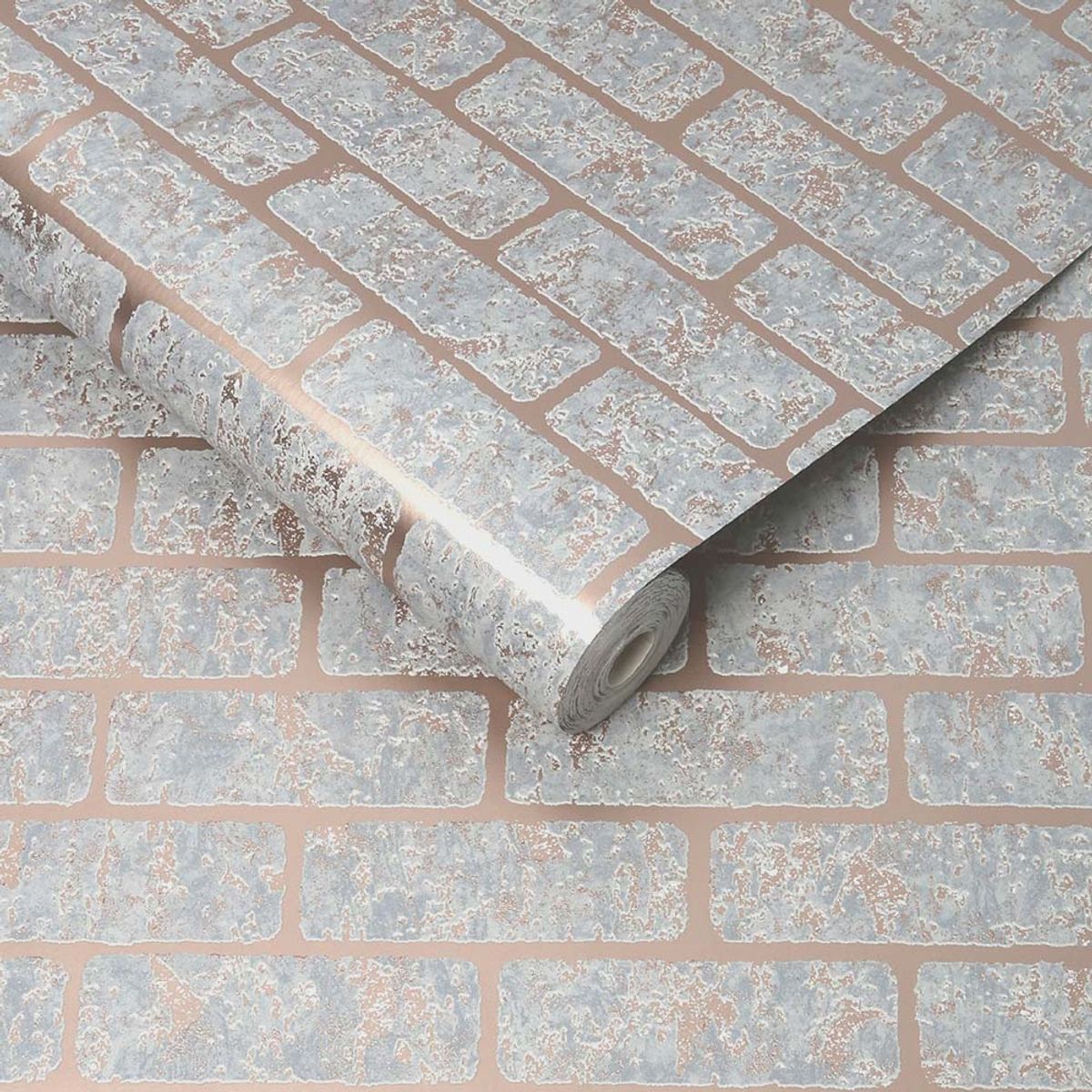 MULTITOP - Papel Tapiz Vittorio Milan Brick 052X10 Mts Greyrose Gold