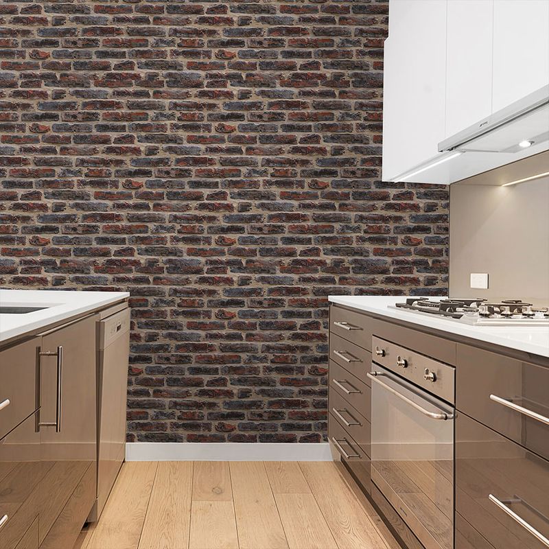 MULTITOP - Papel Tapiz Oasis Industry Rouge 052X10 Mts Red