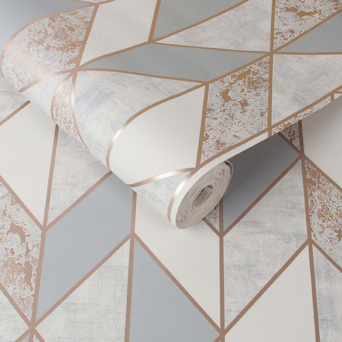 MULTITOP - Papel Tapiz Vittorio Milan Geo 052X10 Mts Greyrose Gold