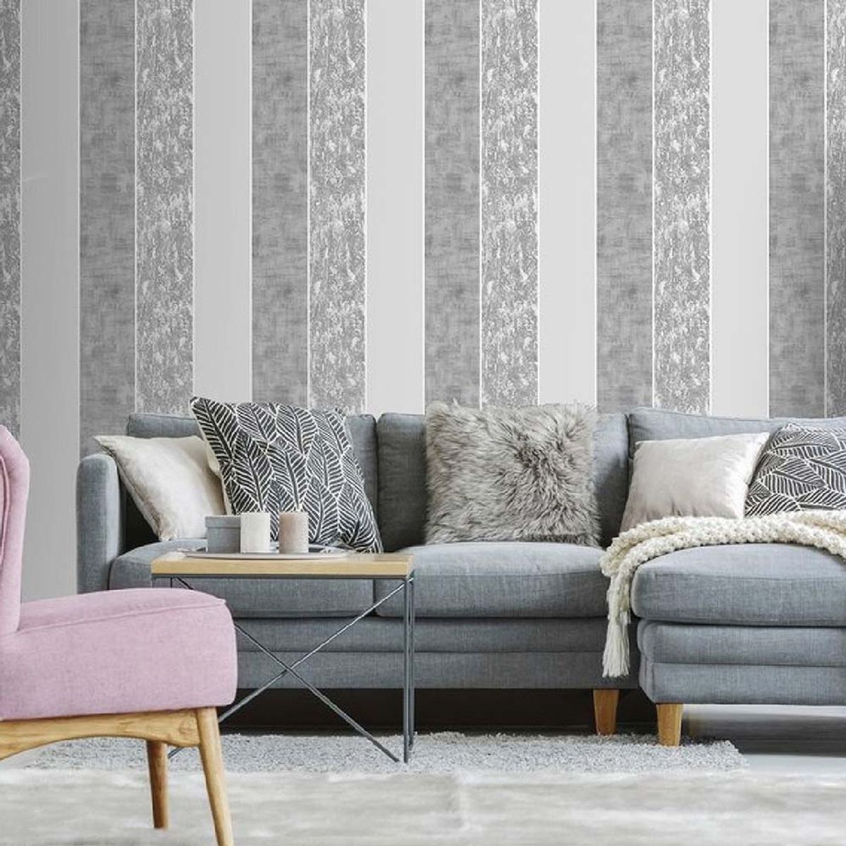 MULTITOP - Papel Tapiz Vittorio Milan Stripe 052X10 Mts Grey