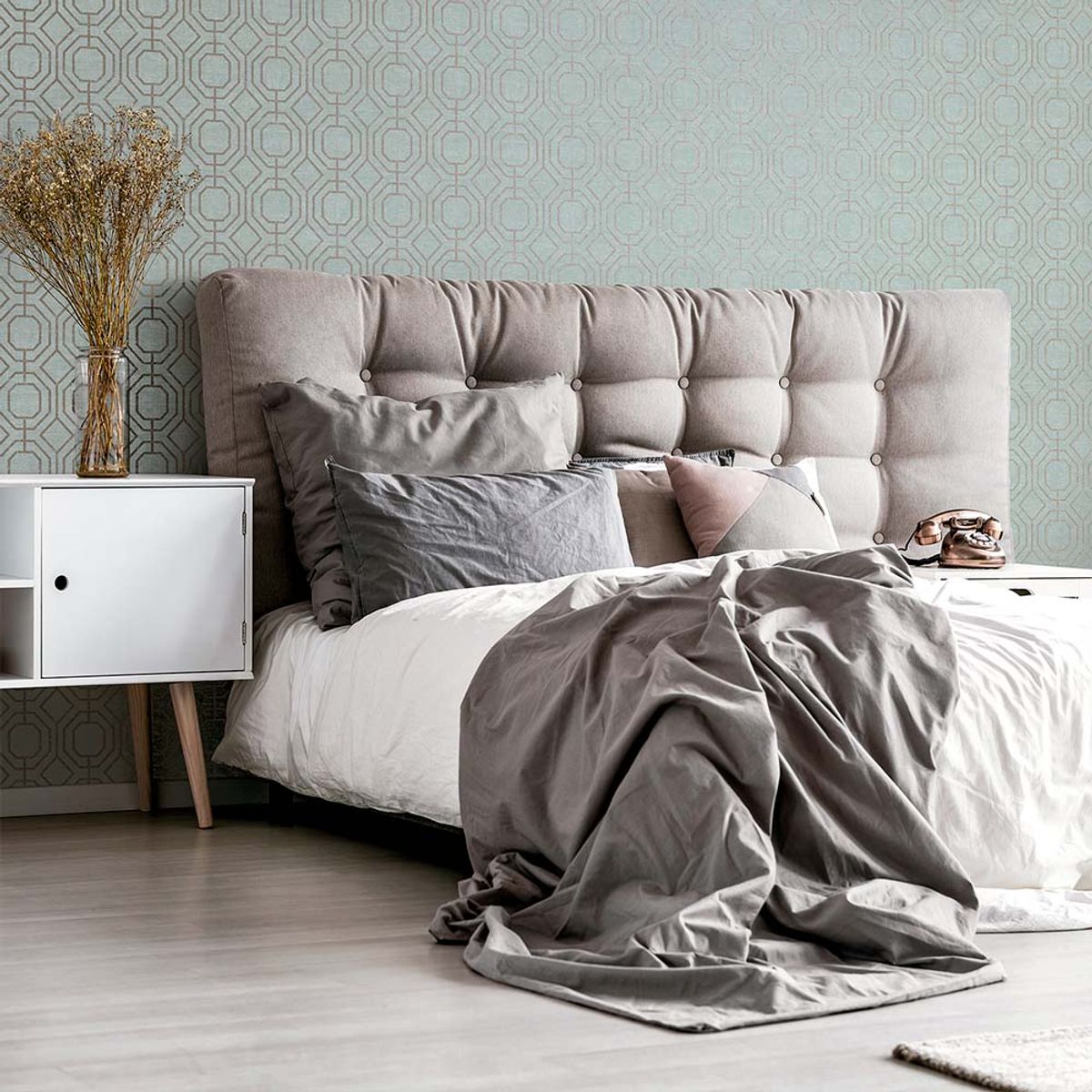 MULTITOP - Papel Tapiz Secret Garden Luxe Geo 052X10 Mts Duck Egg