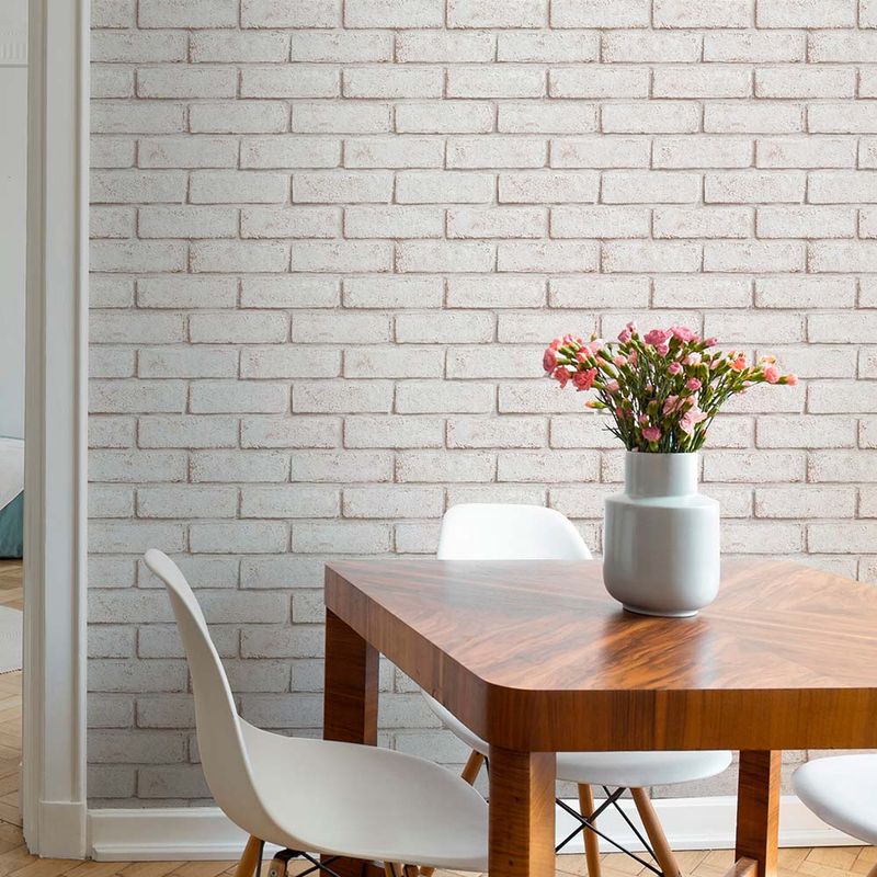 MULTITOP - Papel Tapiz Oasis Brick 052X10 Mts WhiteRed