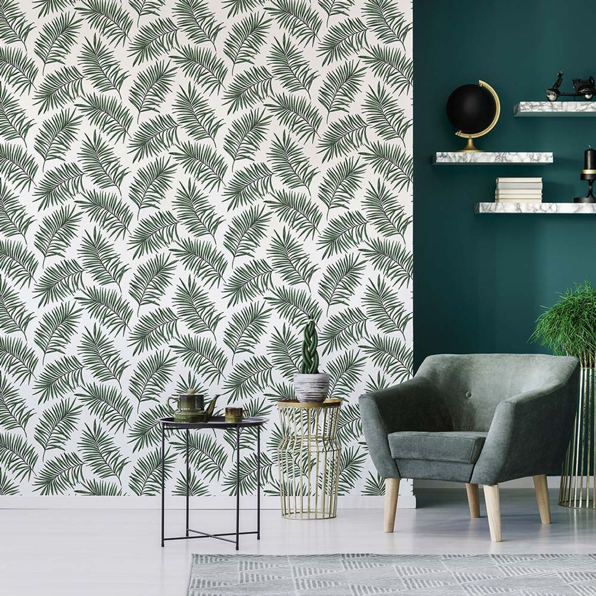 MULTITOP - Papel Tapiz Paradise Scandi Leaf 052X10 Mts Green
