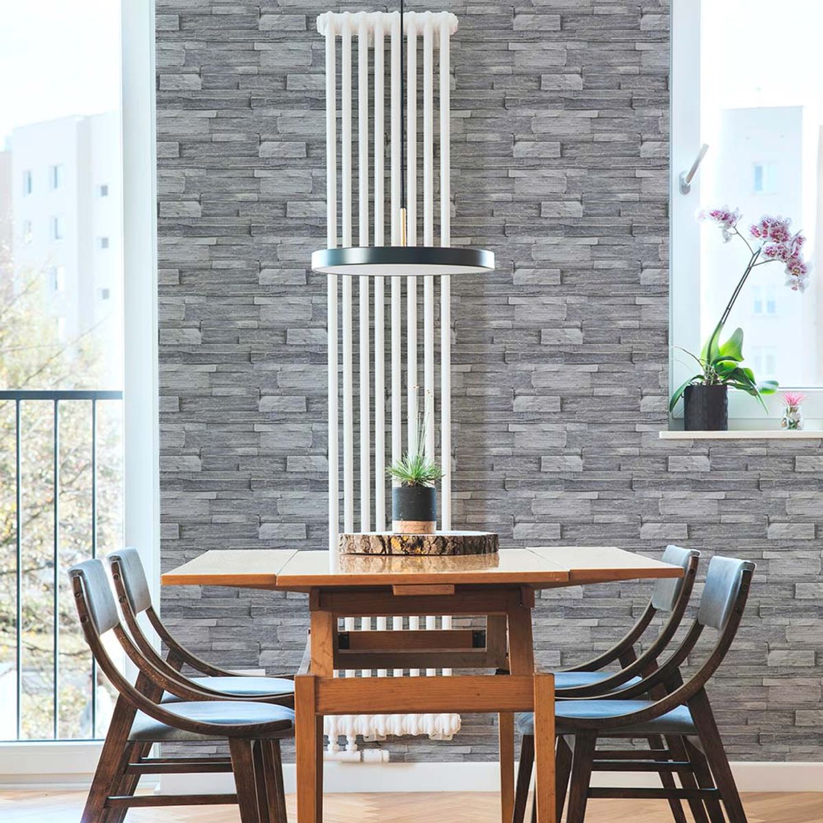 MULTITOP - Papel Tapiz Oasis Stone Wall 052X10 Mts Grey