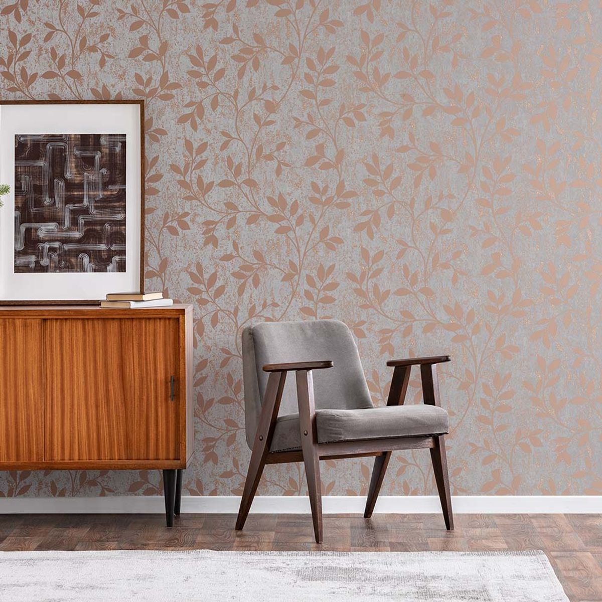 MULTITOP - Papel Tapiz Vittorio Milan Trail 052X10 Mts Greyrose Gold