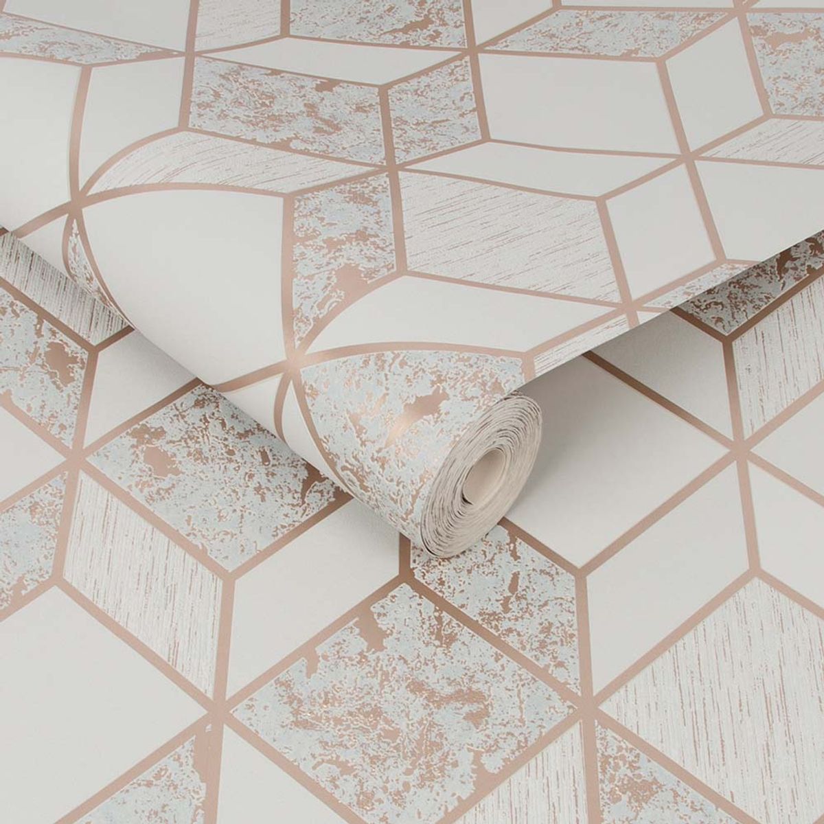 MULTITOP - Papel Tapiz Vittorio Geo 052X10 Mts GreyRose Gold