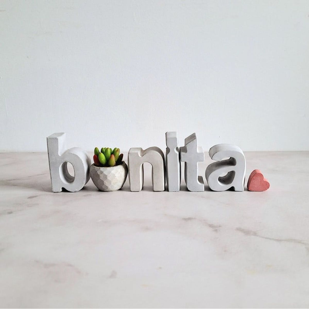 CONKRETE - Set de letras decorativas bonita + Planta Suculenta
