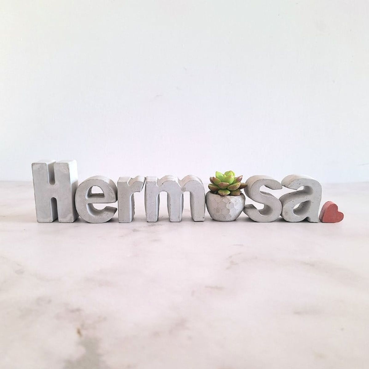 CONKRETE - Set de letras decorativas Hermosa + Planta Suculenta