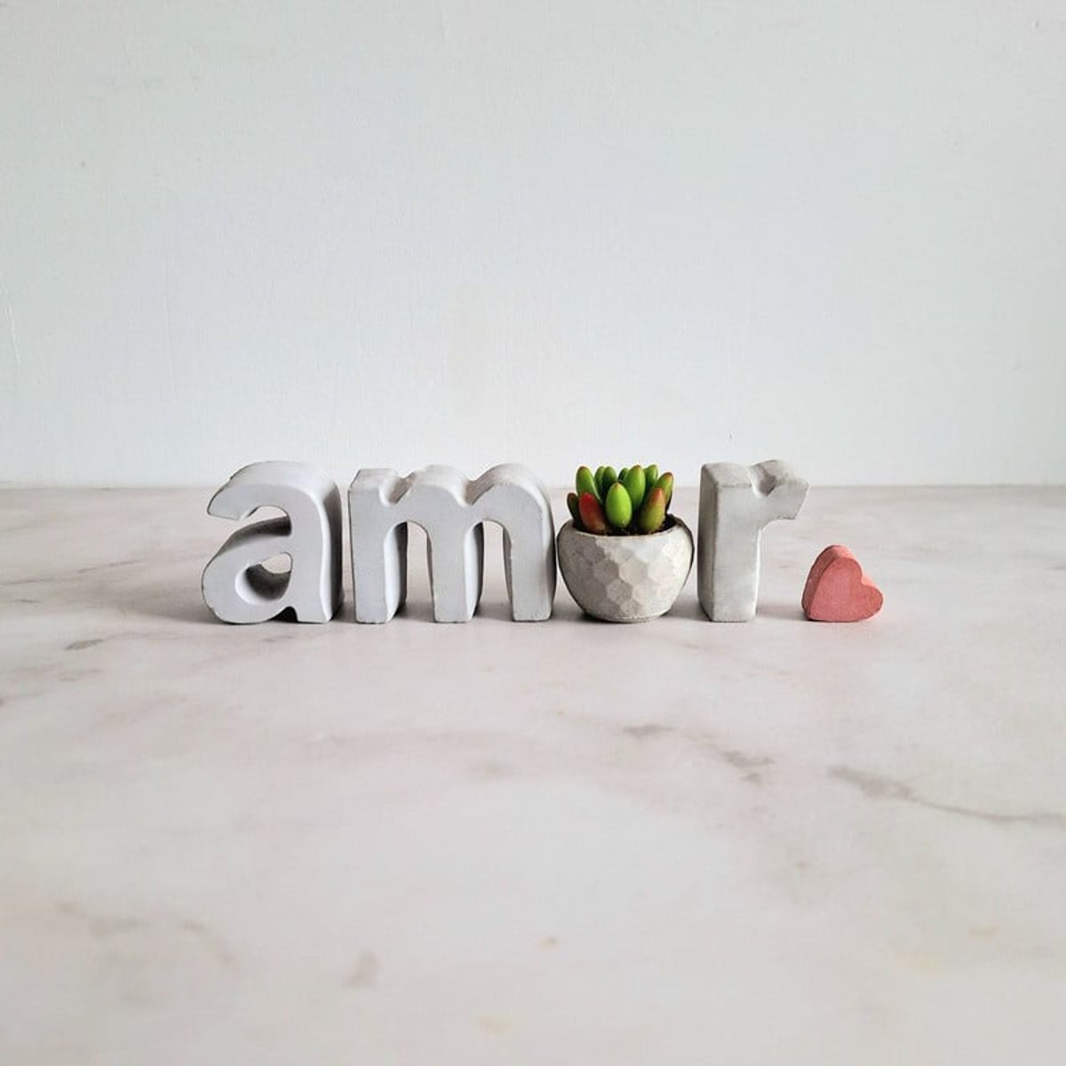 CONKRETE - Set de letras decorativas amor + Planta Suculenta