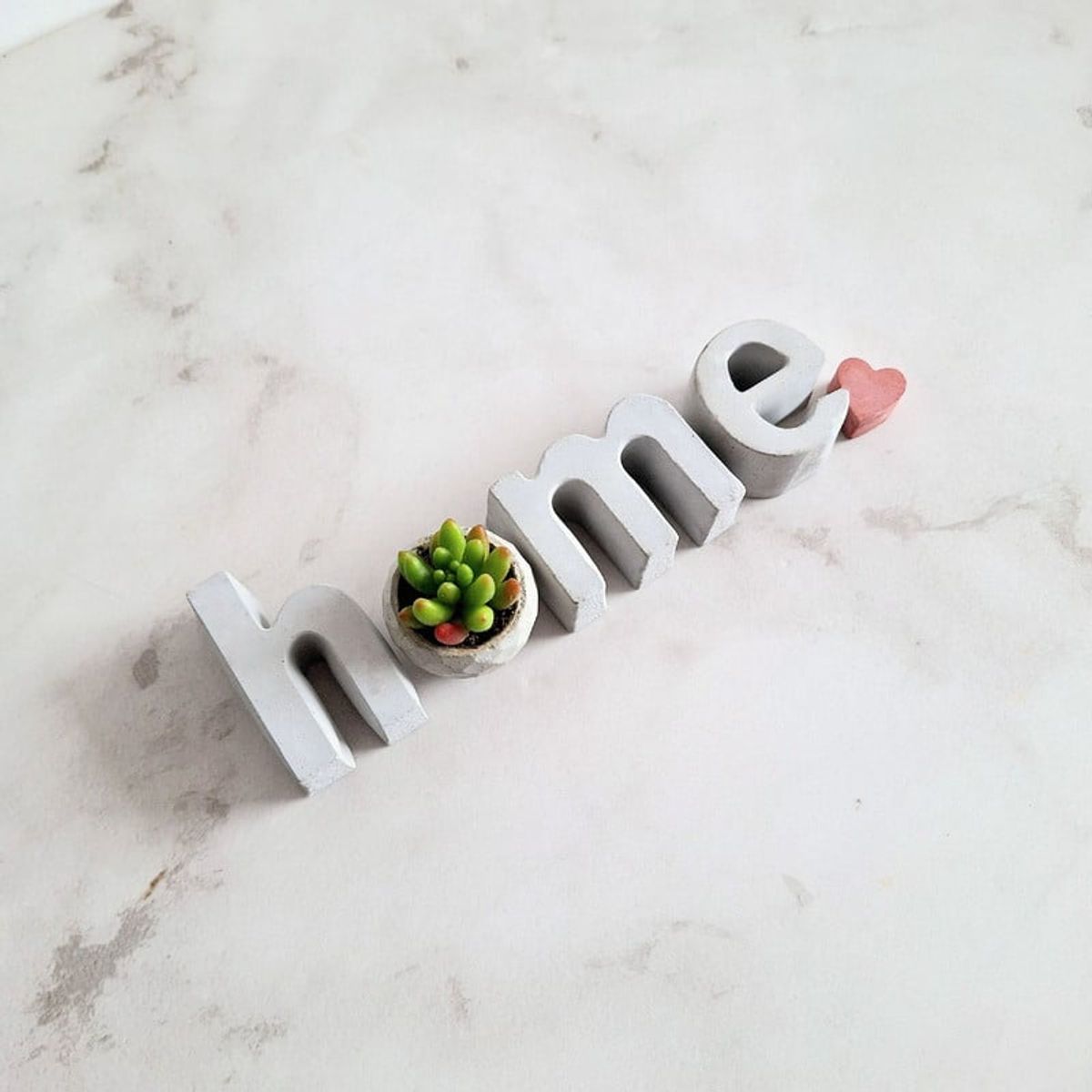 CONKRETE - Set de letras decorativas home + Planta Suculenta