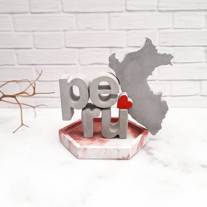 CONKRETE - Set de letras decorativas con base perú