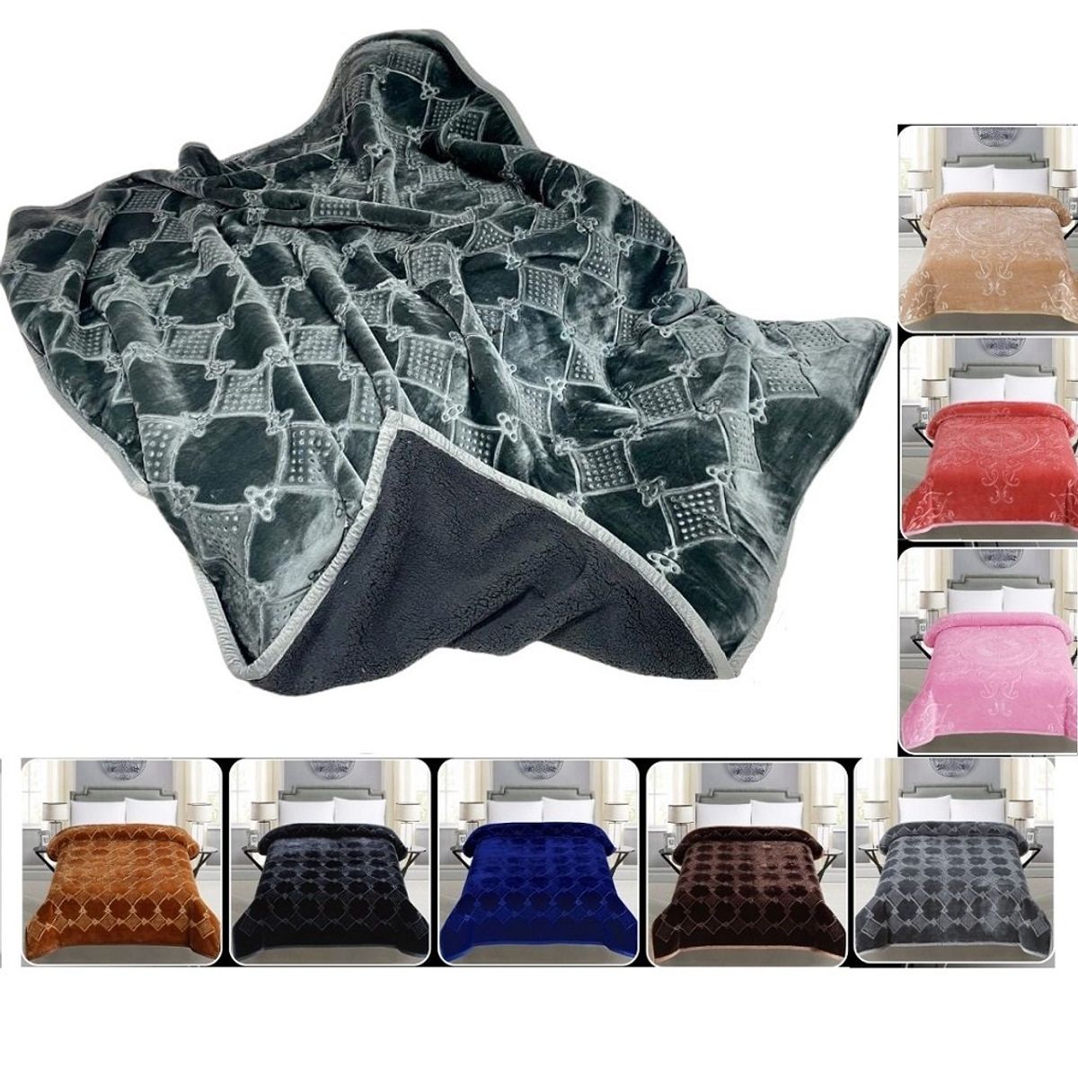 GENERICO - Frazada terciopelo colcha gruesa de 2 Plazas