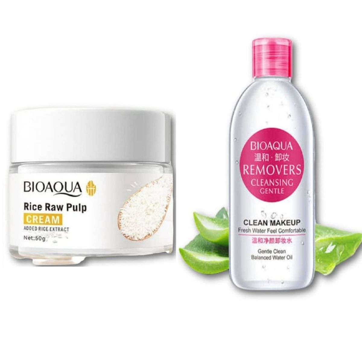 BIOAQUA - PACK CREMA ACLARANTE DE ARROZ BIOAQUA Y AGUA MICELAR