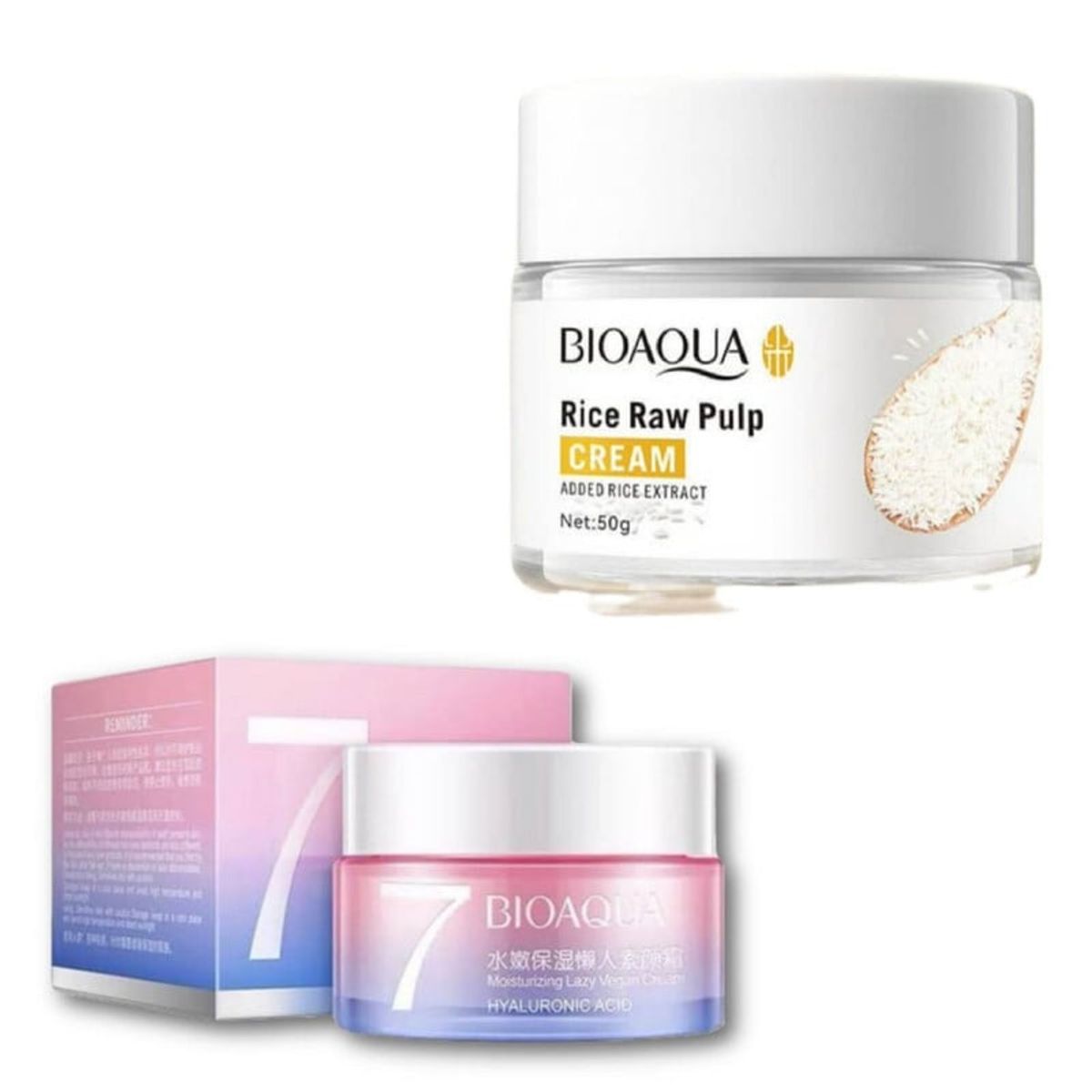 BIOAQUA - PACK CREMA HIDRATANTE V7 Y CREMA ACLARANTE DE ARROZ - BIOAQUA