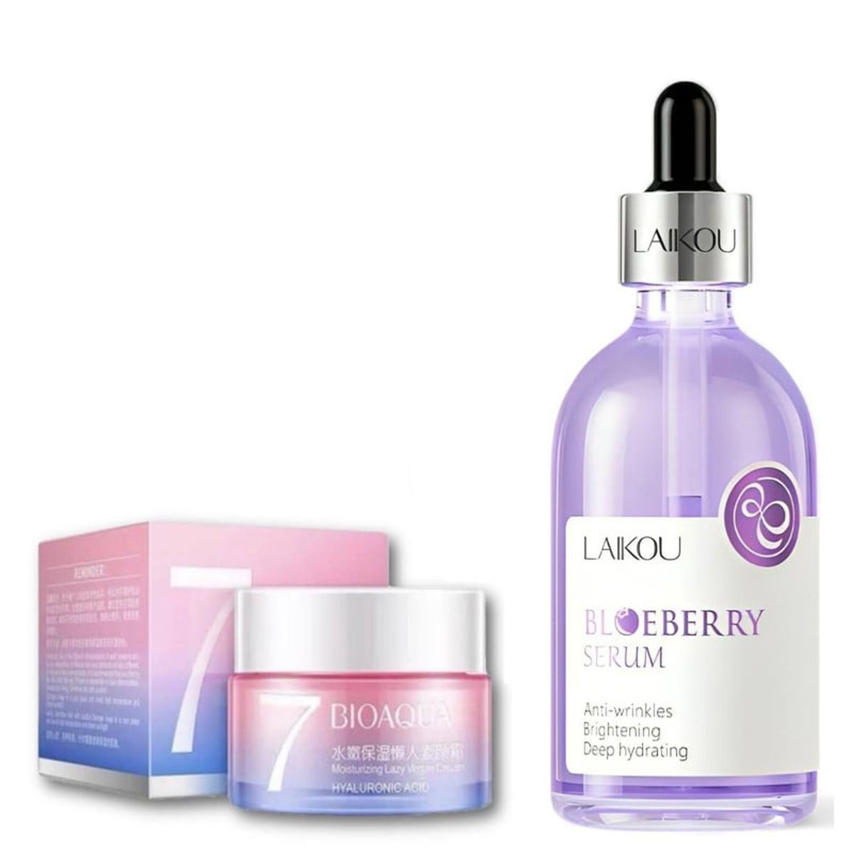 BIOAQUA - PACK CREMA HIDRATANTE V7 Y SERUM BLUEBERRY LAIKOU