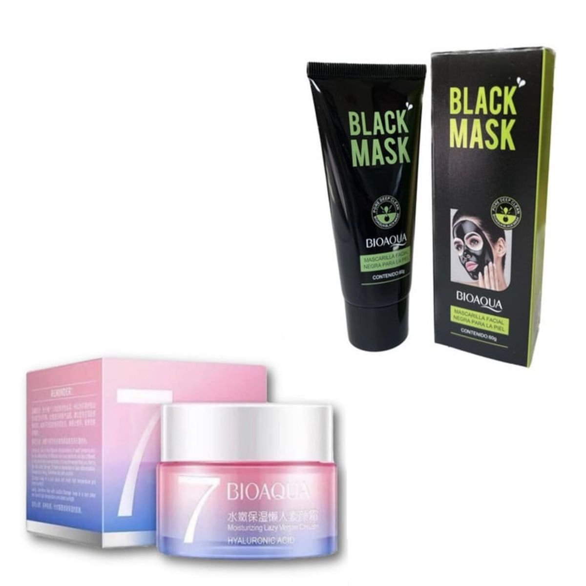 BIOAQUA - PACK CREMA HIDRATANTE V7 Y MASCARILLA CARBÓN ACTIVADO BIOAQUA