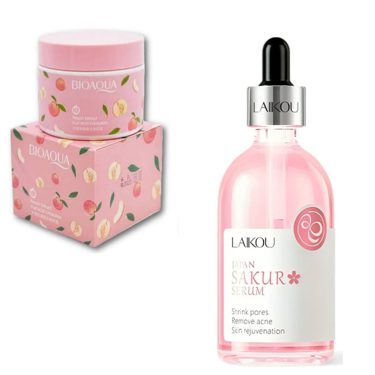 BIOAQUA - PACK CREMA EXFOLIANTE BIOAQUA Y SERUM JAPAN SAKURA LAIKOU