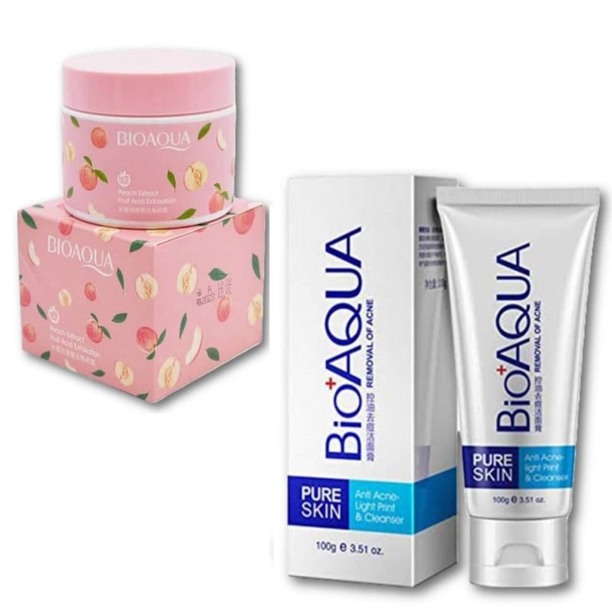BIOAQUA - PACK CREMA EXFOLIANTE BIOAQUA Y GEL LIMPIADOR ANTI ACNE