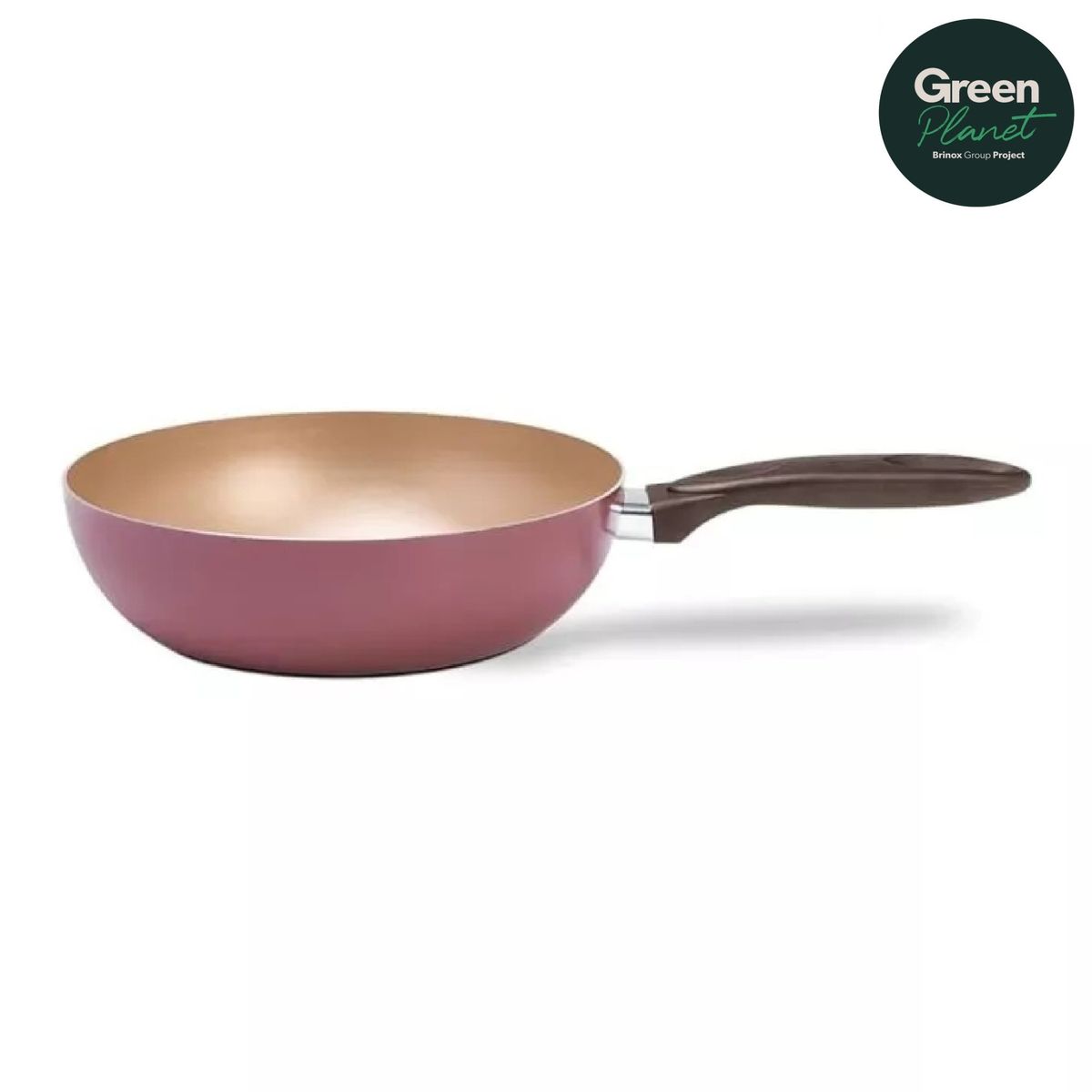BRINOX - Wok 24 cm 2.3L Brinox Naturall Marron GreenPlanet
