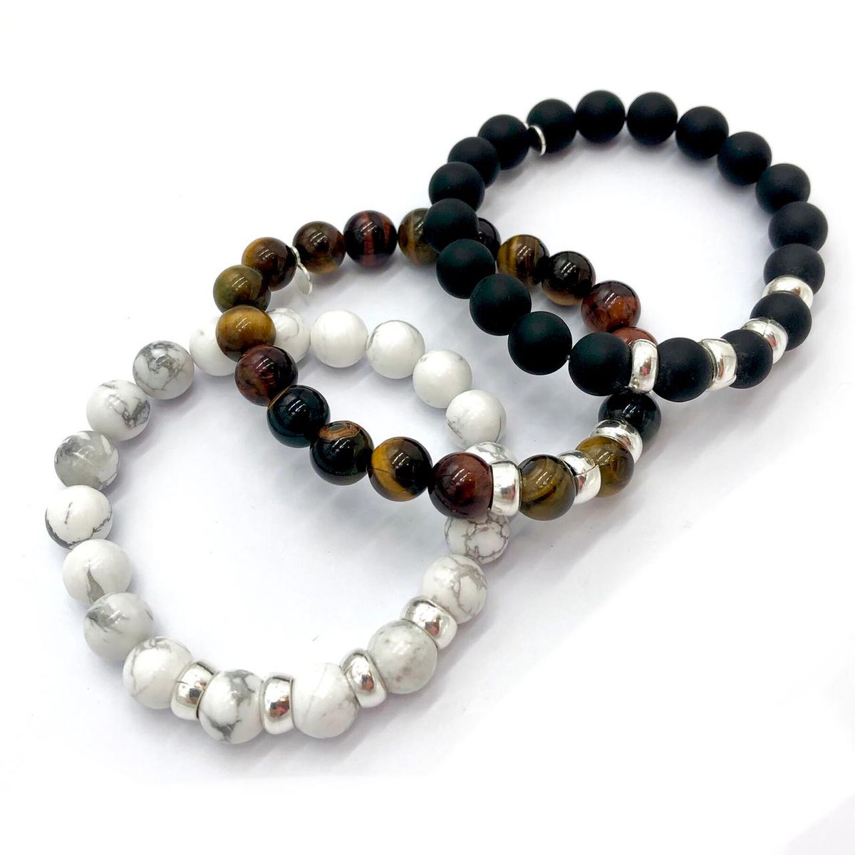 SANTORAL - Pulsera Lucas - Howlita y Plata