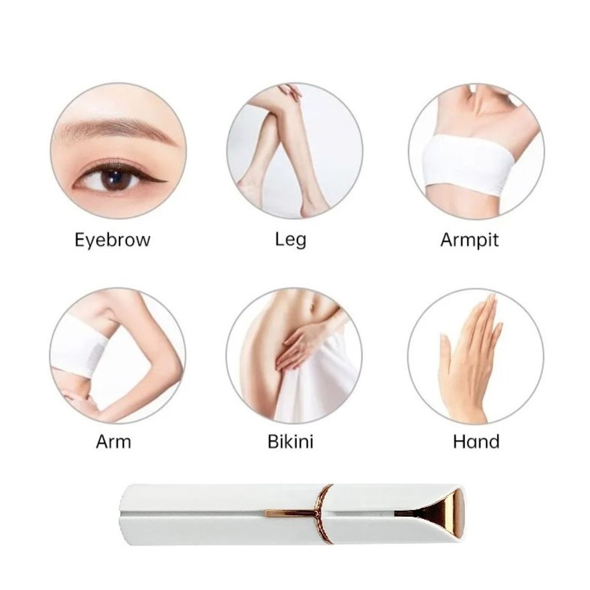 GENERICO - Depiladora Eléctrica Facial Mujer FlawLbss Blanco Carga USB Genieka