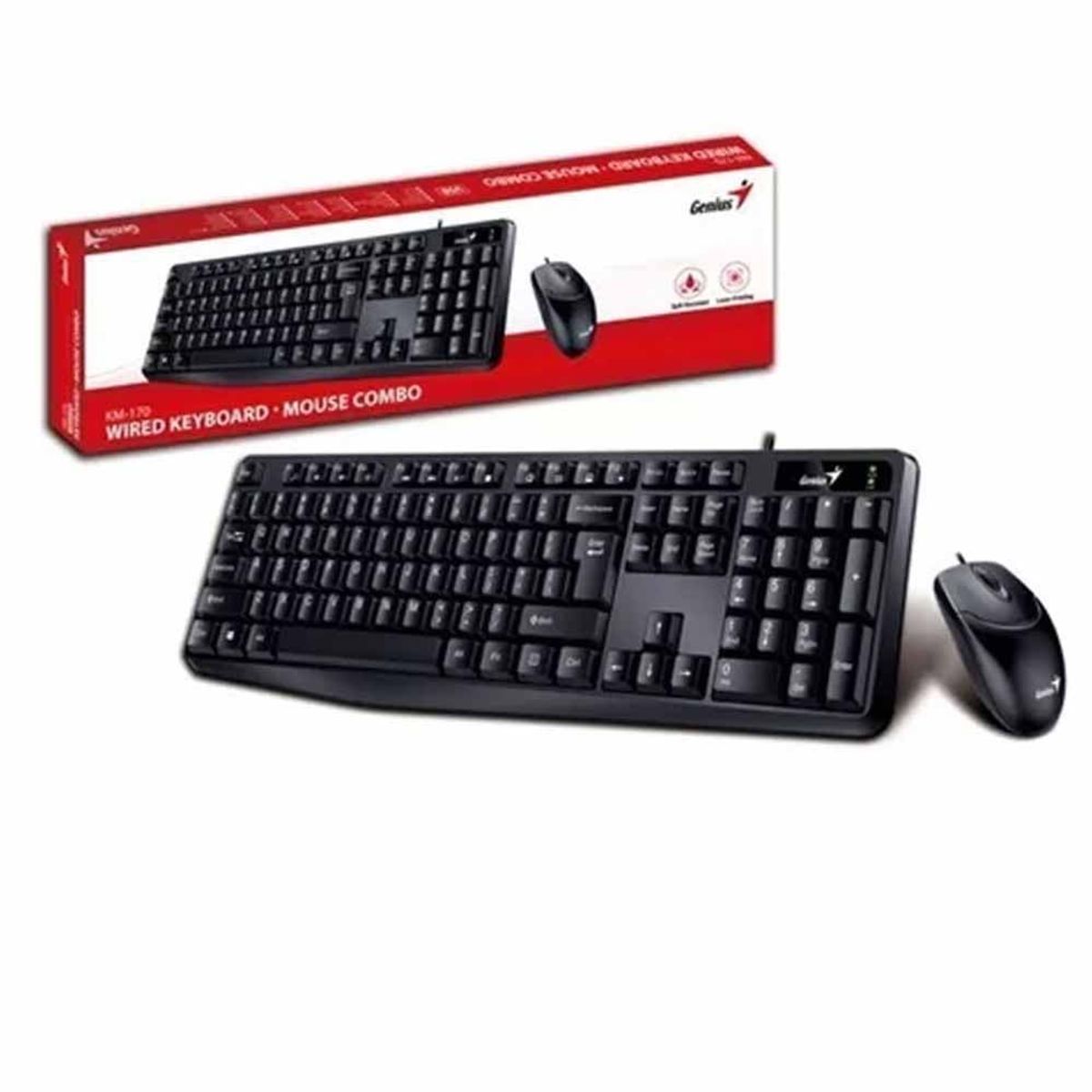 GENIUS - TECLADO GENIUS MOUSE KM-170 USB MULTIMEDIA BLACK