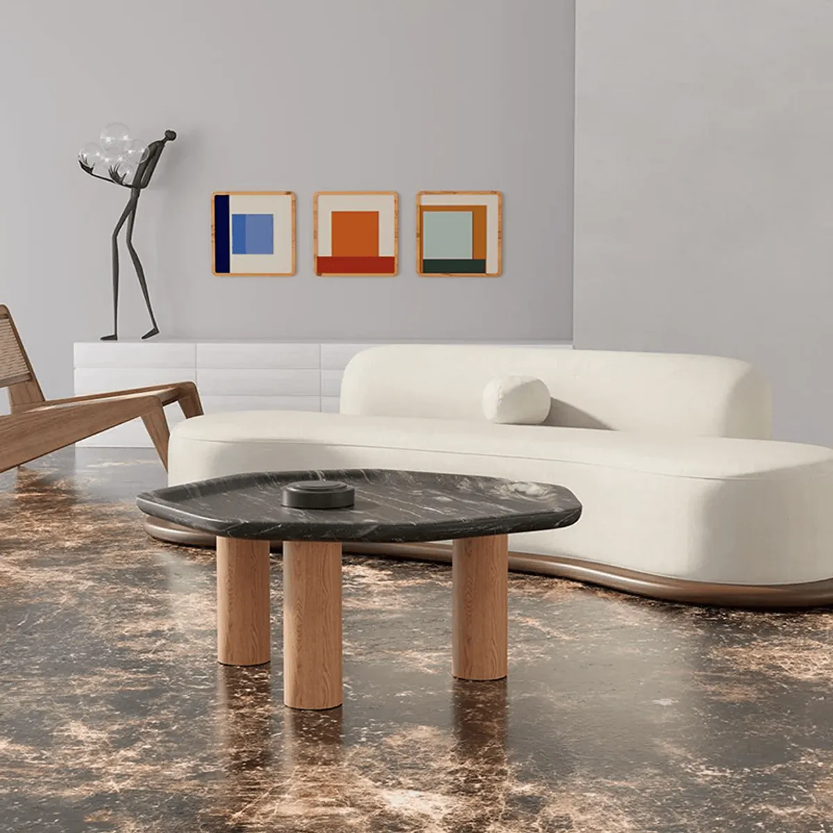 GENERICO - Sofá  Curvo Brun