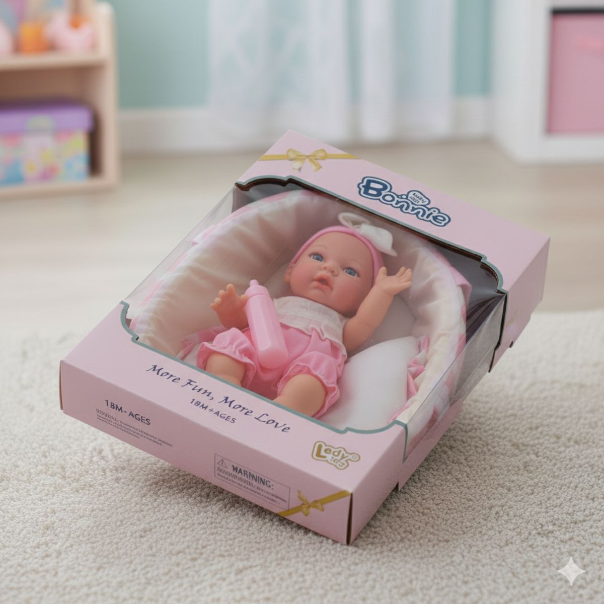 GENERICO - Juguete Bebe Realista Bonnie con Moises