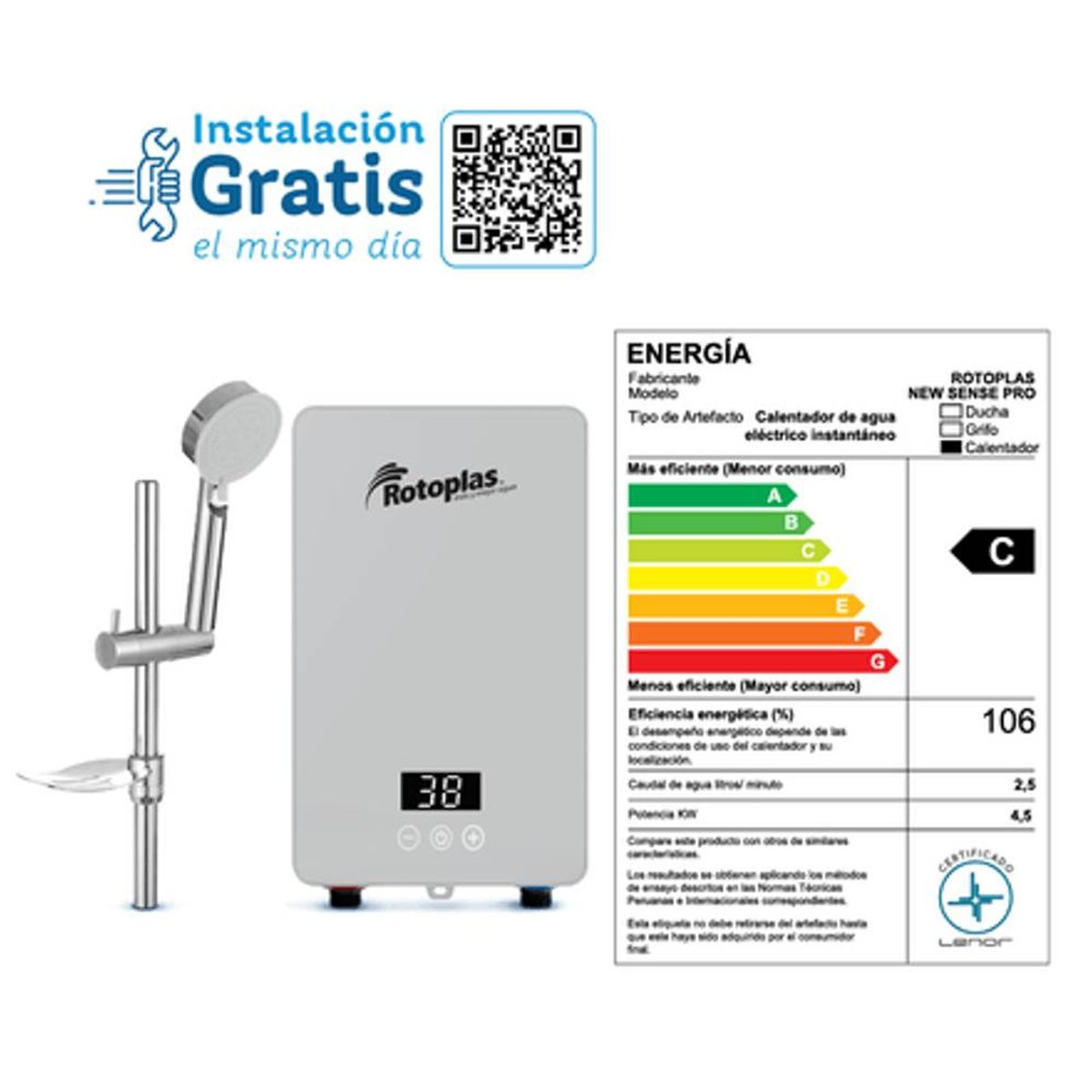 ROTOPLAS - Terma Instantanea New Sense Pro