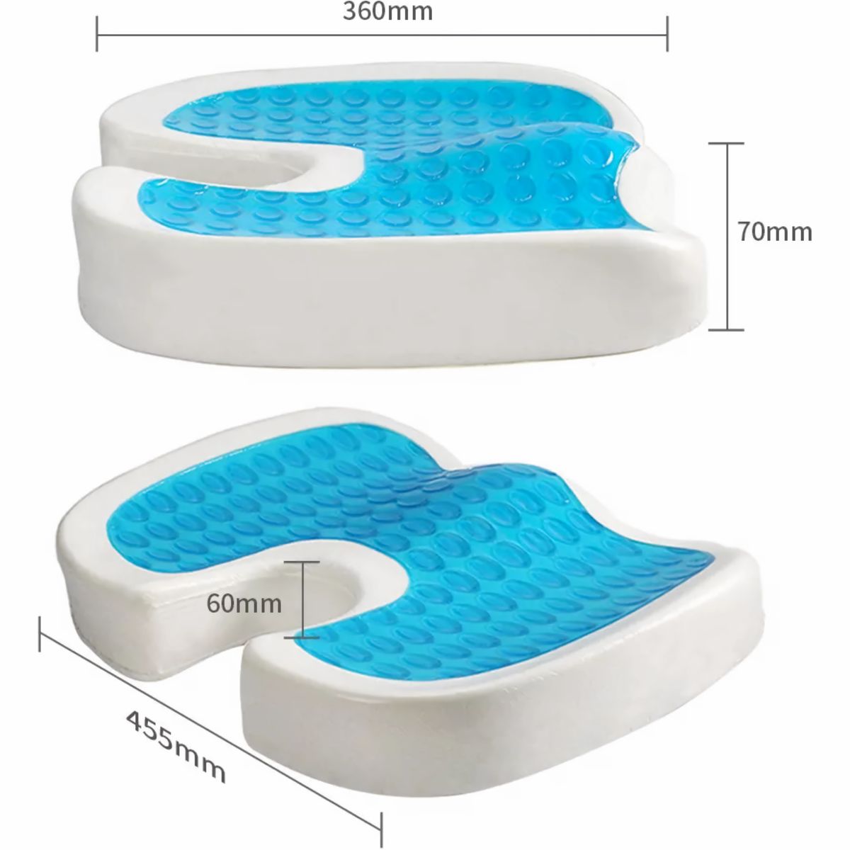 GENERICO - Cojín Asiento Ortopédico con Gel - Confort Total
