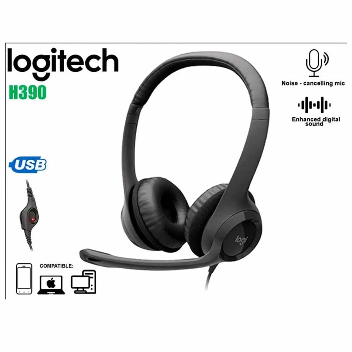LOGITECH - Audifono Logitech H390 con Microfono Usb Cable