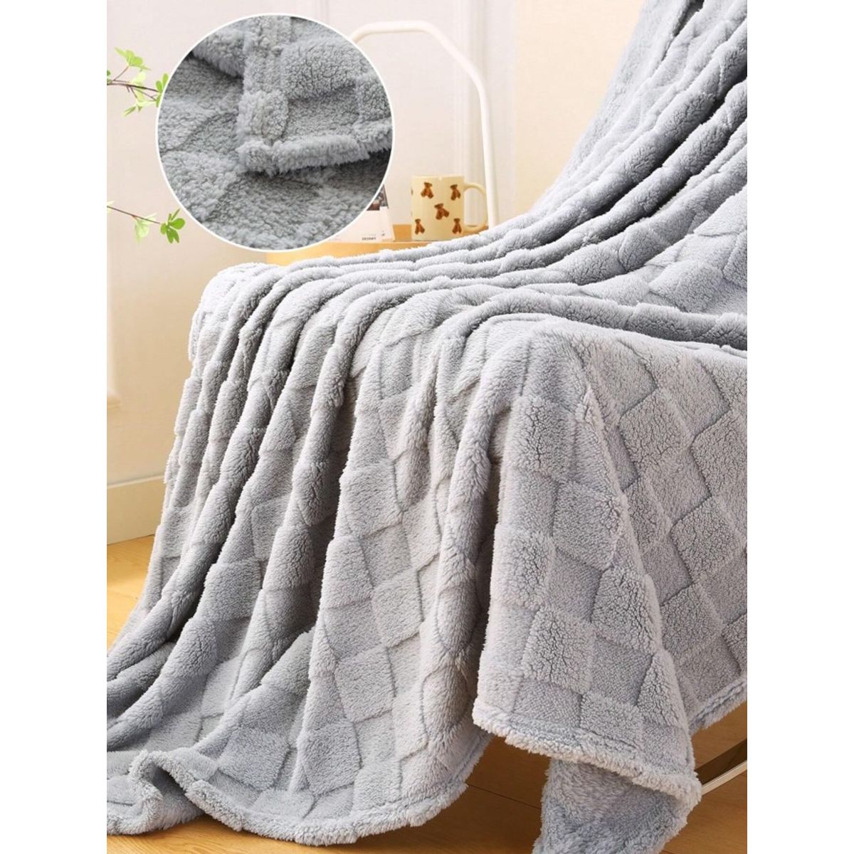 GENERICO - COLCHA AFELPADA  CUADROS