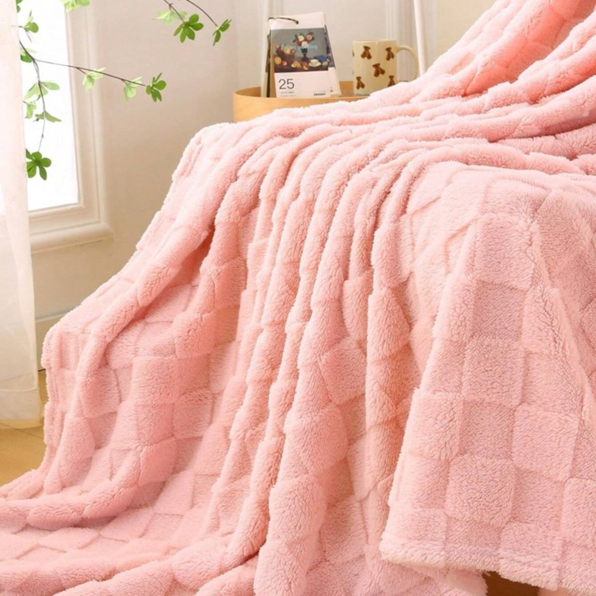 GENERICO - COLCHA AFELPADA  CUADROS